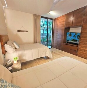 2 室のベッドルーム、アイロン / アイロン台、WiFi、ベッドシーツ