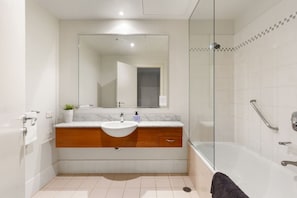 Hair dryer, towels