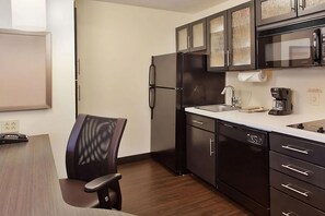 Fridge, microwave, coffee/tea maker