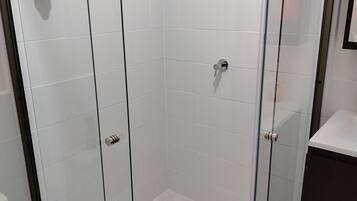 Hair dryer, soap, shampoo, toilet paper