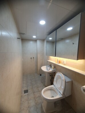 Haartrockner, Handtücher, Seife, Shampoo