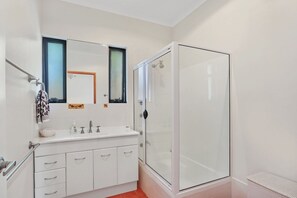 Shower, towels, soap