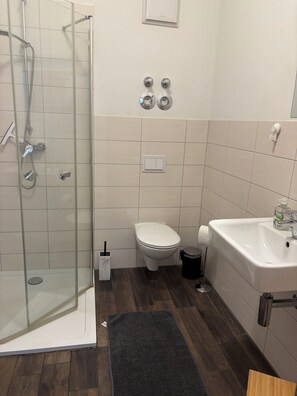 シャワー、石鹸、トイレットペーパー