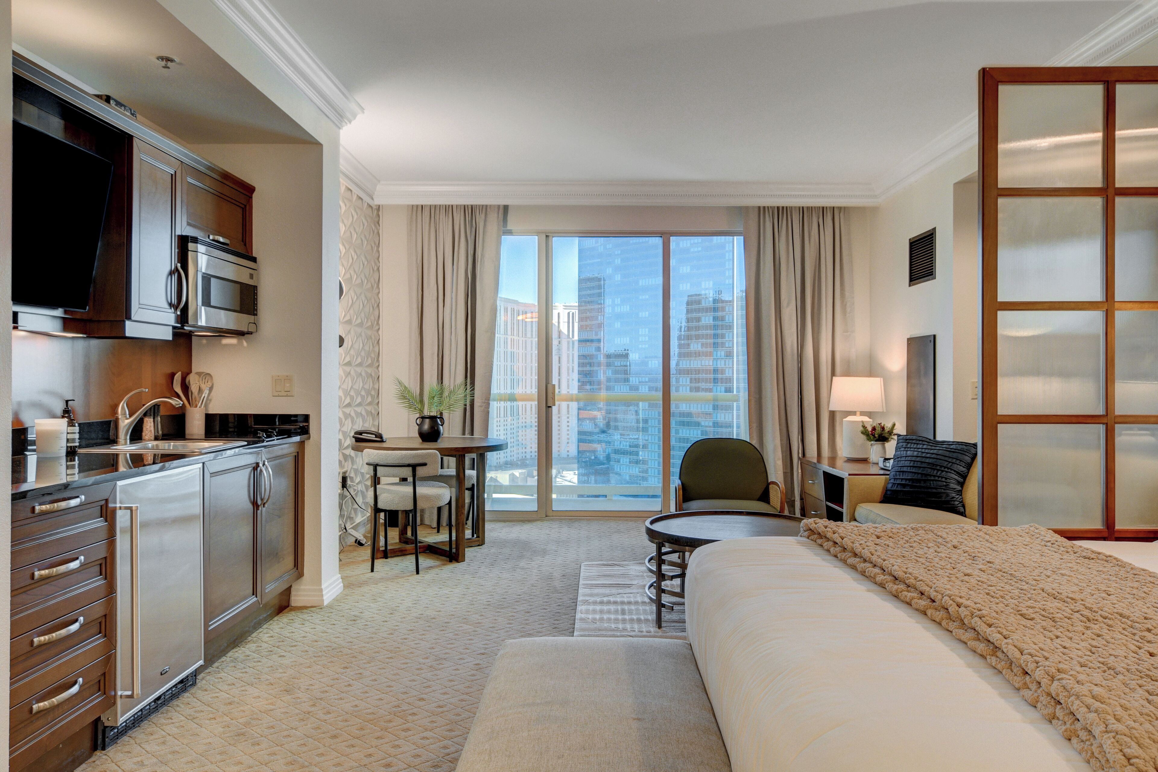 Premium bedding, in-room safe, blackout curtains, soundproofing