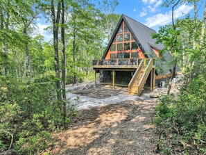Exterior - Bliss A-Frame, Heated Pool AxeThrow Sundeck Sauna HotTub FirePit (Jim Thorpe)