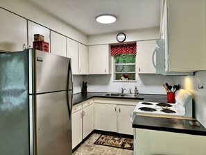 Kühlschrank, Mikrowelle, Ofen, Herdplatte