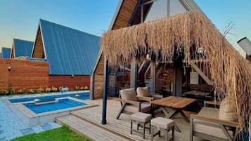 Perhebungalow, patio, vuoristonäköala | Ilmainen Wi-Fi