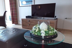 TV, DVD player, stereo