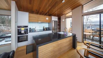 Fridge, microwave, coffee/tea maker, electric kettle