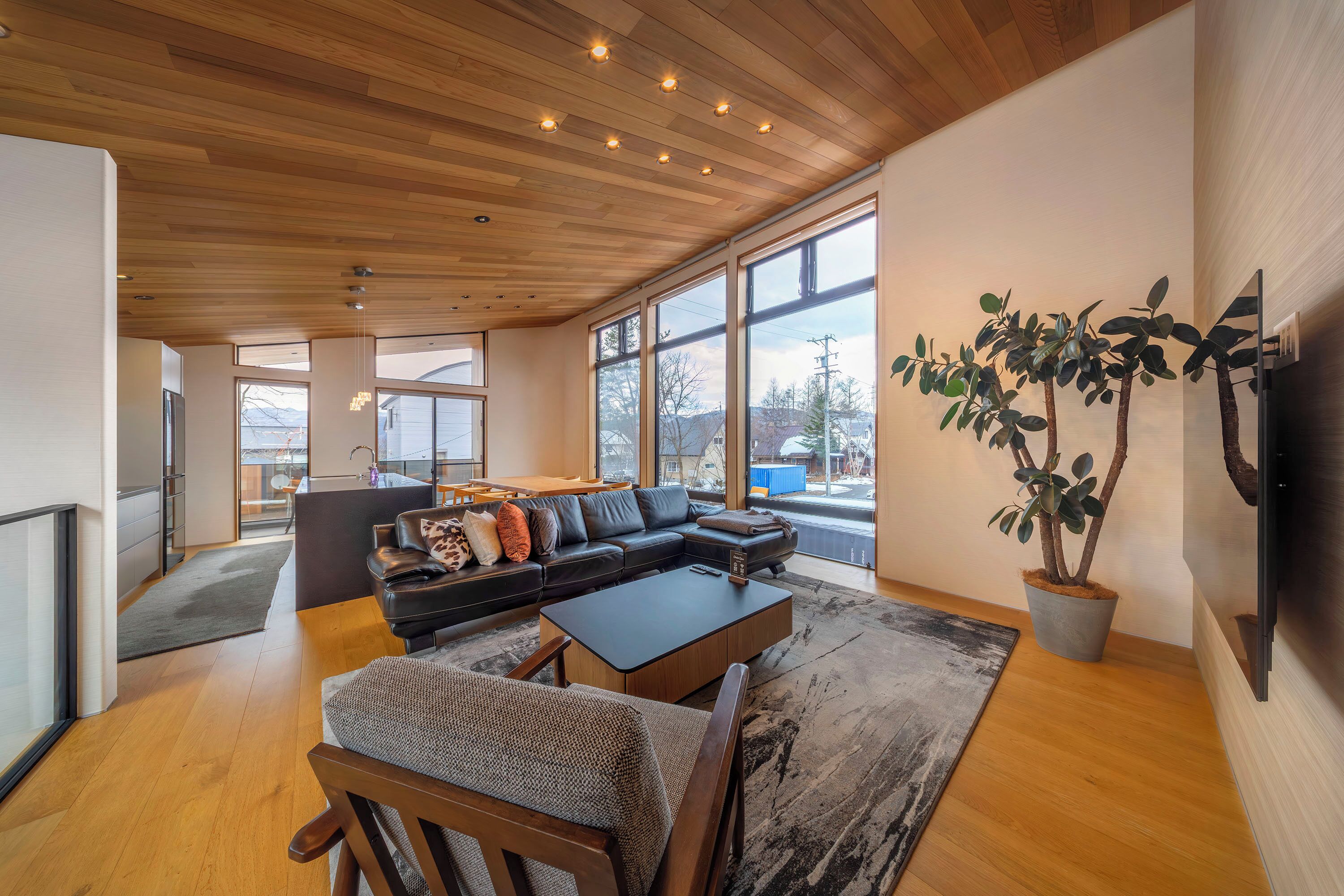 55-inch flat-screen TV with digital channels, Netflix