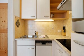 Fridge, oven, stovetop, dishwasher - Apartment 'Rungghof 1' with Mountain View, Shared Terrace and Wi-Fi (LA VALLE)