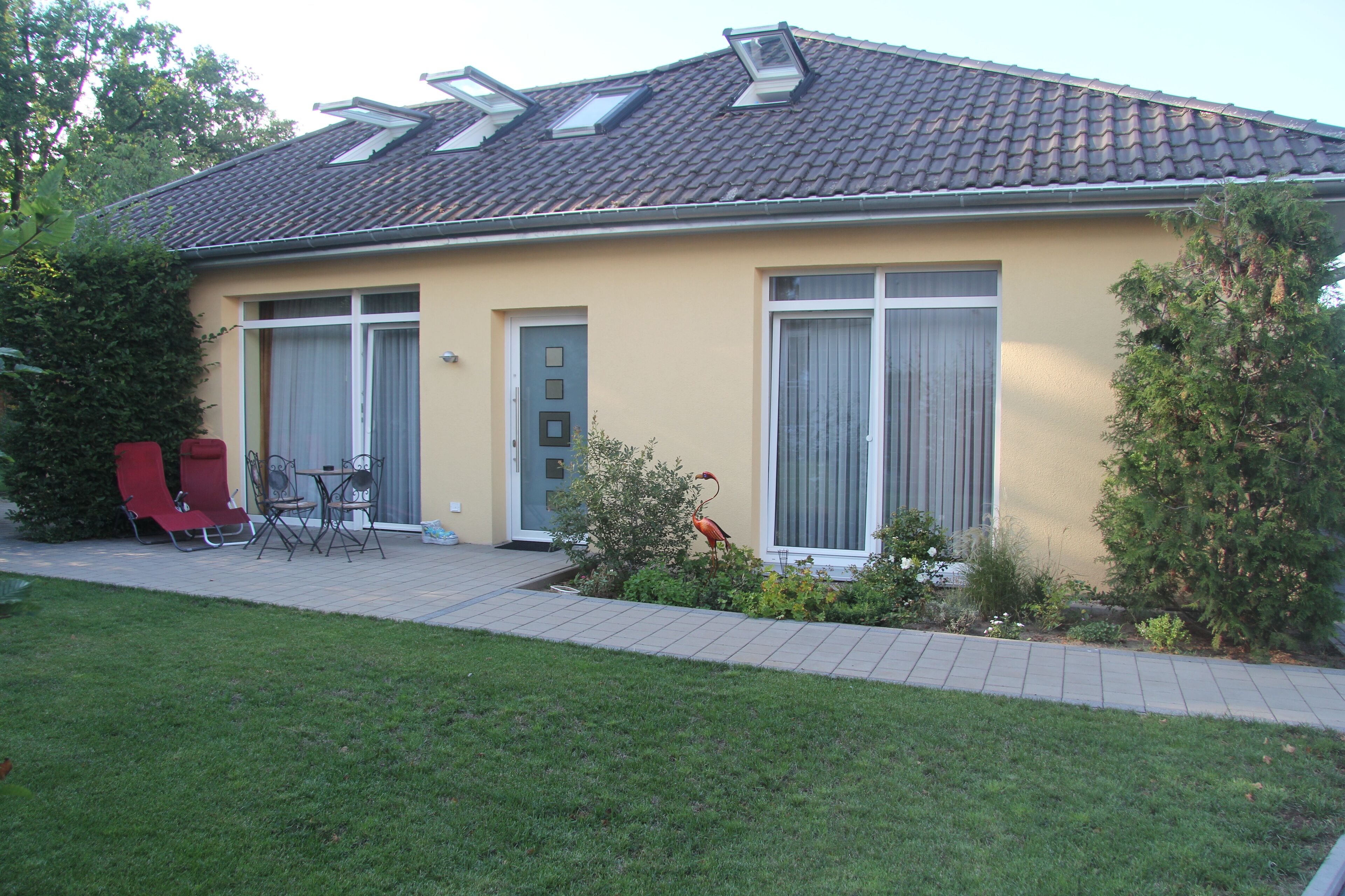 Apartment, Garden Area | Hypo-allergenic bedding, desk, laptop workspace, blackout drapes