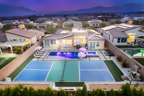 Outdoor pool, a heated pool