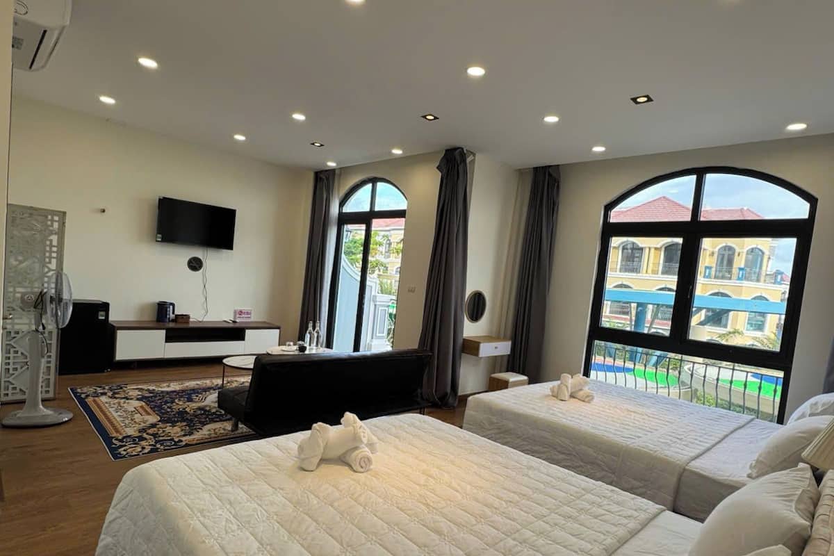 Chambre Quadruple Supérieure, balcon, vue jardin