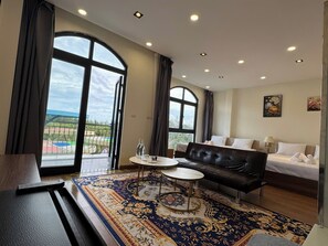 Superior Quadruple Room, Balcony, Garden View | Desk, free WiFi, bed sheets