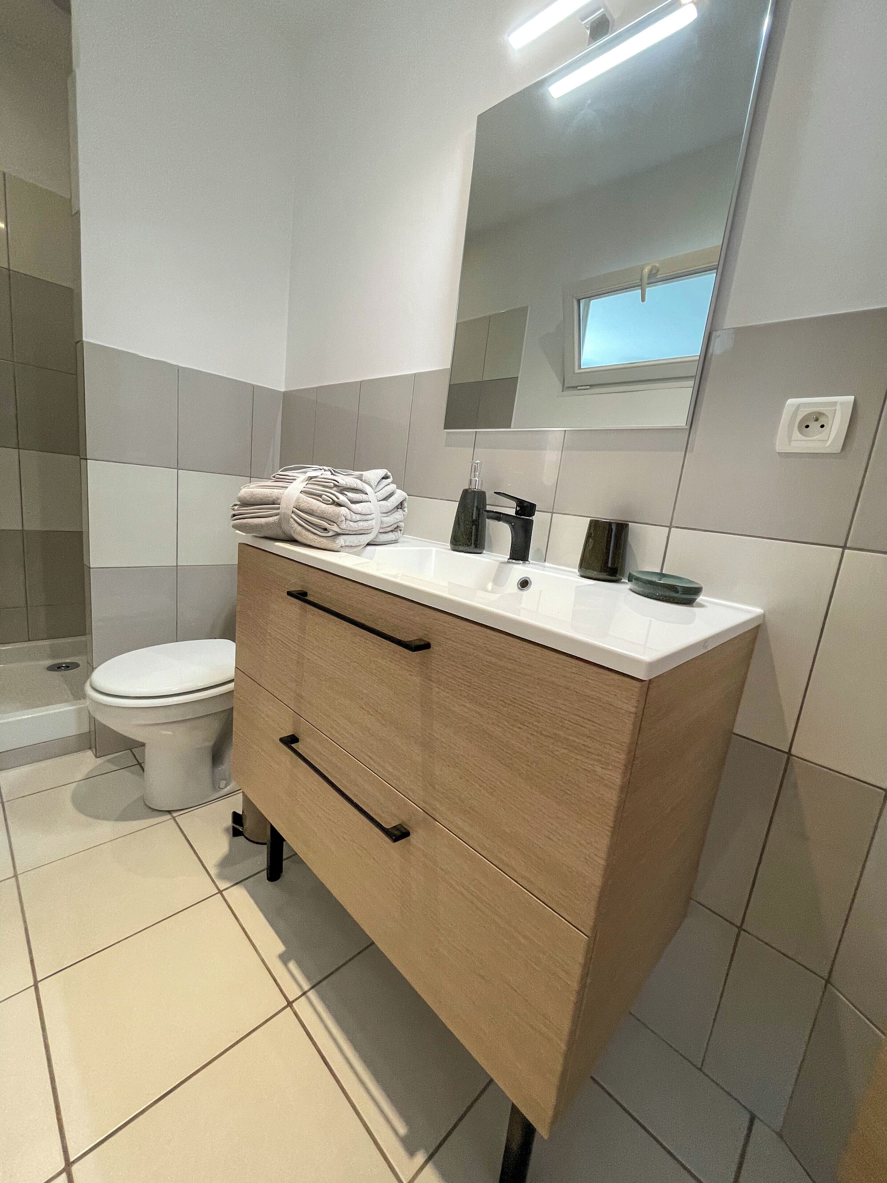 Asciugacapelli, asciugamani, sapone, shampoo