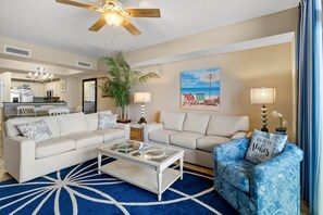 TV - Shoreline Splendor: 3-Bedroom Oceanfront Condo with Modern Opulence (North Myrtle Beach)