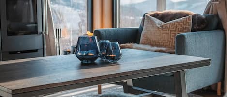 小屋, 4 間臥室, 露台, 湖景 | 客廳