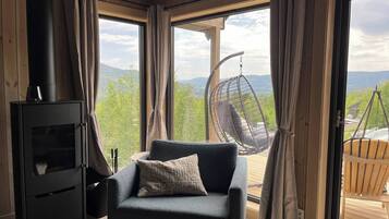 Cabin, 4 Bedrooms, Terrace, Lake View | Living area