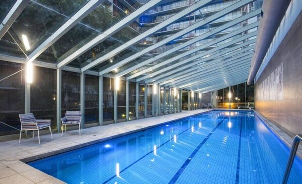 Indoor pool, a heated pool