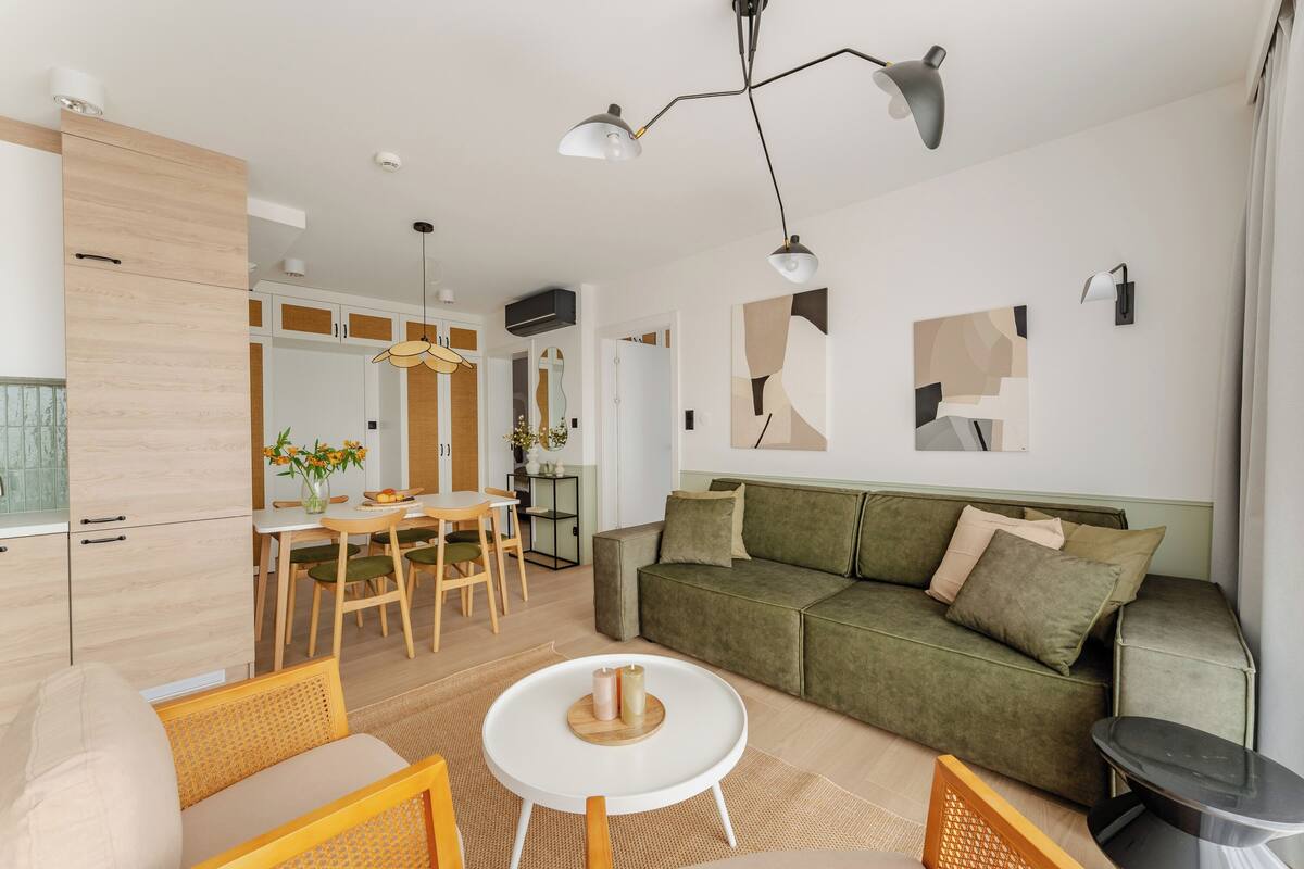 Premium Apartment, Kitchenette, Beachside | Laptop workspace, iron/ironing board, free WiFi