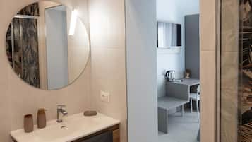 Double or Twin Room, Balcony | Bathroom | Shower, hair dryer, towels, soap