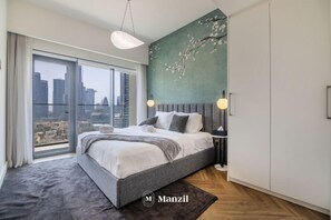 Luxury Apartment, Balcony, City View | Iron/ironing board, free WiFi - Manzil-2BR with full Burj Khalifa View (Dubai)
