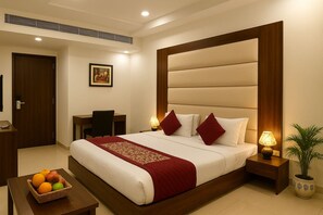 Premium bedding, memory foam beds, desk, laptop workspace - Hotel Impress By RMR Hotels (New Delhi)