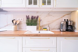 Fridge, oven, stovetop, dishwasher