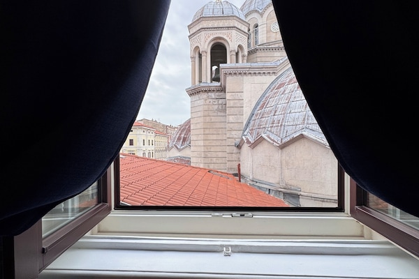 Byutsikt fra overnattingsstedet