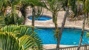 2 outdoor pools, pool umbrellas, pool loungers
