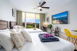 Deluxe Apartment, 2 Queen Beds, Air conditioning, Ocean View