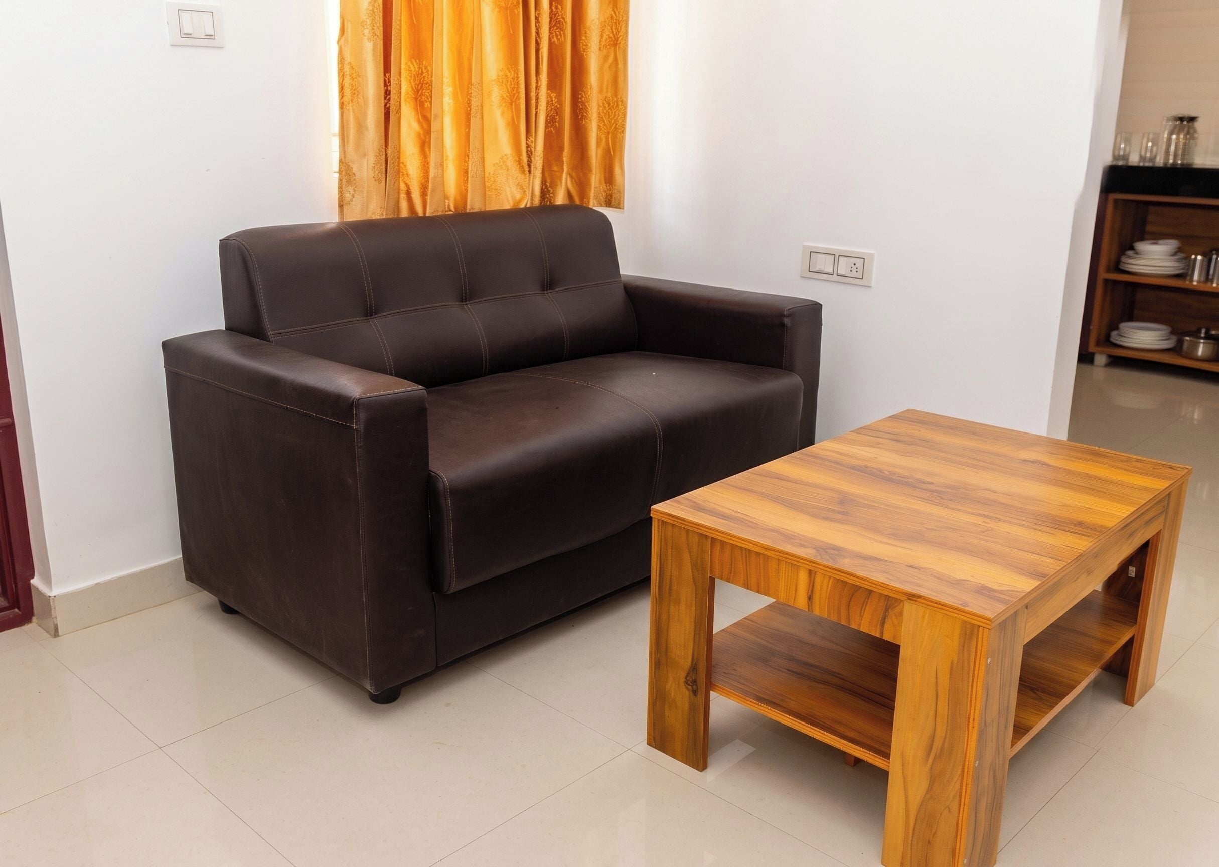 Two-Bedroom Apartment with City View | Living area | 32-inch LED TV with satellite channels