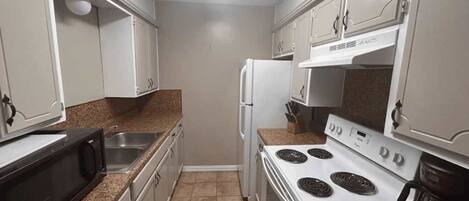 Fridge, microwave, stovetop, dishwasher