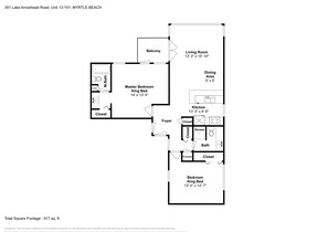 Condo, 2 Bedrooms | Floor plan - Arcadian Dunes 13-151 2 Bedroom Condo (Myrtle Beach)