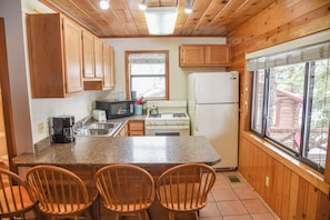 Oven, stovetop, dishwasher, coffee/tea maker