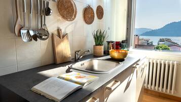 Apartment, Seeblick | Hochwertige Bettwaren, Daunenbettdecken, Bügeleisen/Bügelbrett