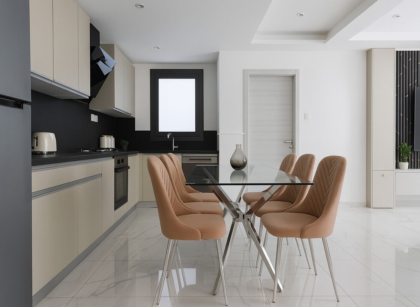 Apartment | Private kitchen | Fridge, microwave, oven, stovetop