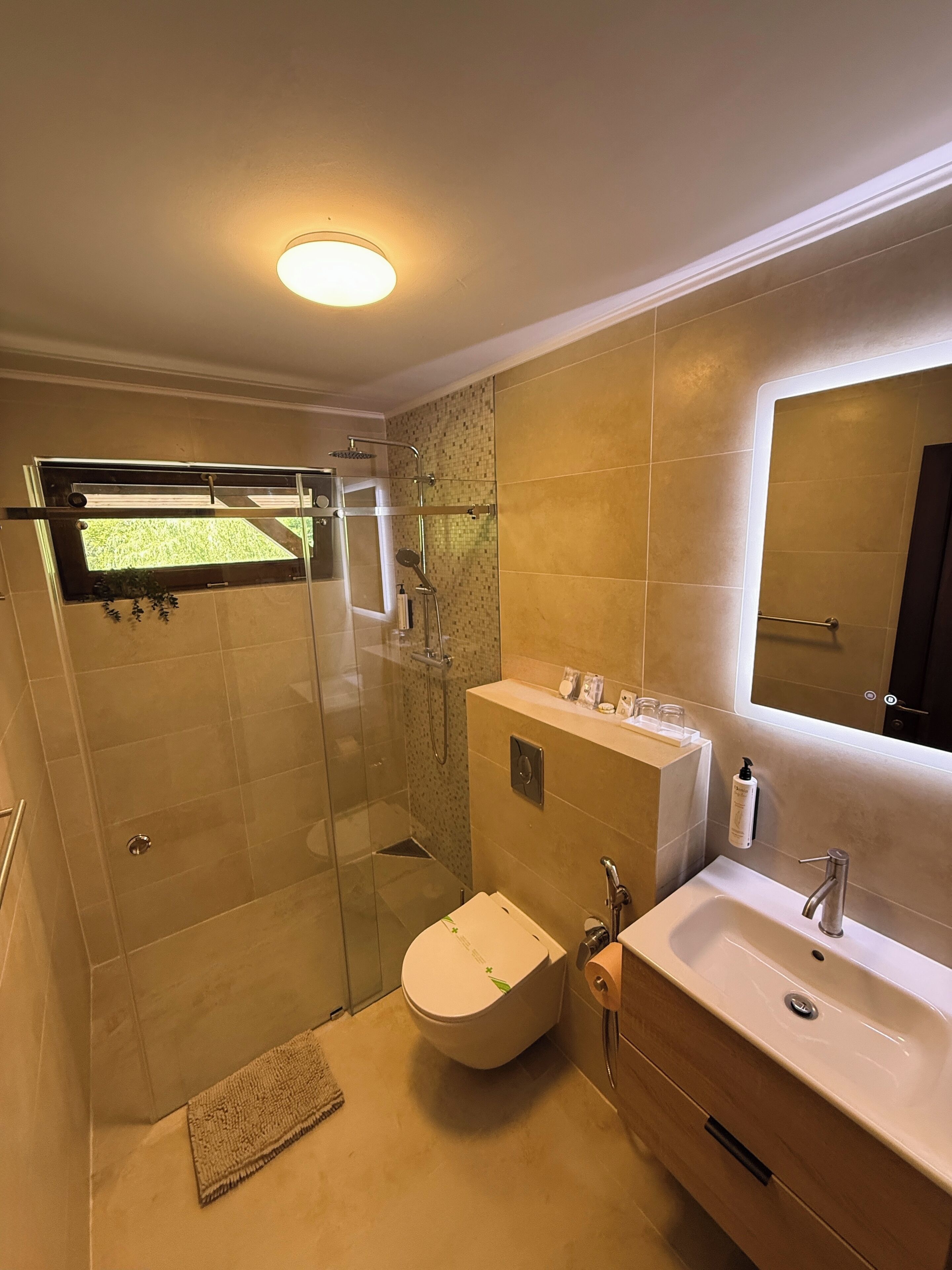 Comfort Double Room, Balcony, Mountain View | Bathroom | Free toiletries, soap, toilet paper