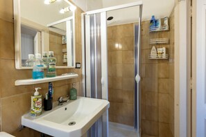 Dusche, Haartrockner, Bidet, Handtücher