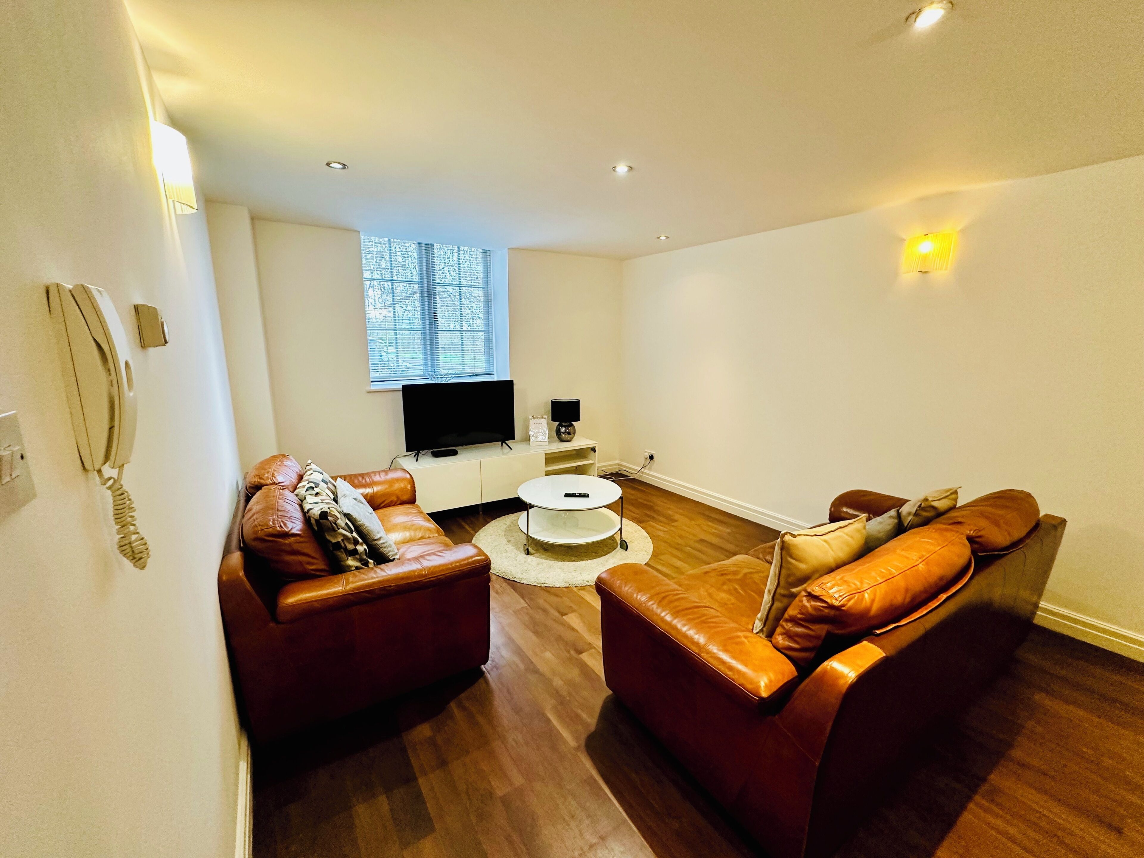 Apartment | Living area | 43-inch Smart TV with digital channels