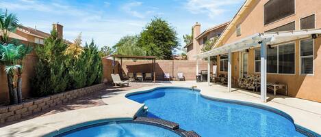 Outdoor pool, a heated pool