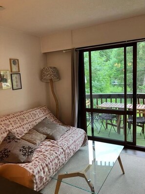 Living area - 100m from shops, 1st floor, balcony, parking, tv, ski locker, 34m², Valloire (Valloire)