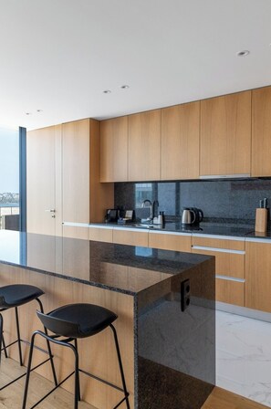 Fridge, microwave, oven, stovetop - Bellevue - 3 Bedrooms, Sea and River View, Garage (Vila Nova de Gaia)