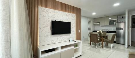 Departamento Confort, lanai, vista a la playa | Área de sala de estar