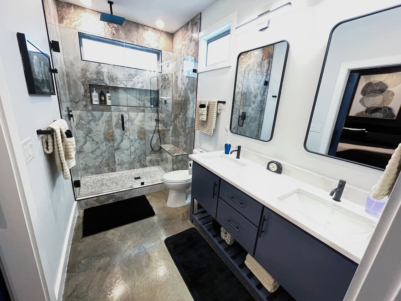 Shower, hair dryer
