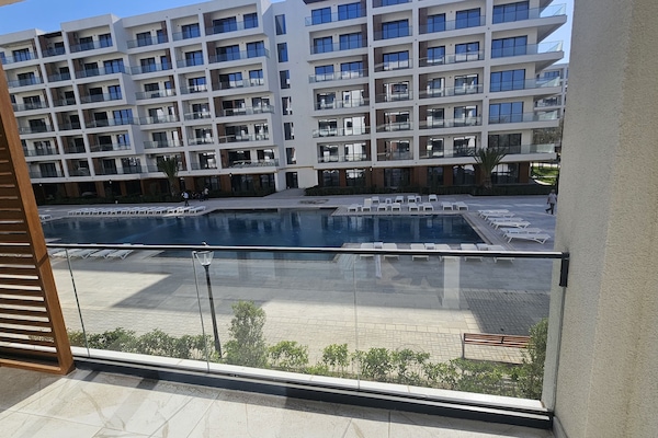 Comfort Apartment, Balcony, Pool View | Terrace/patio