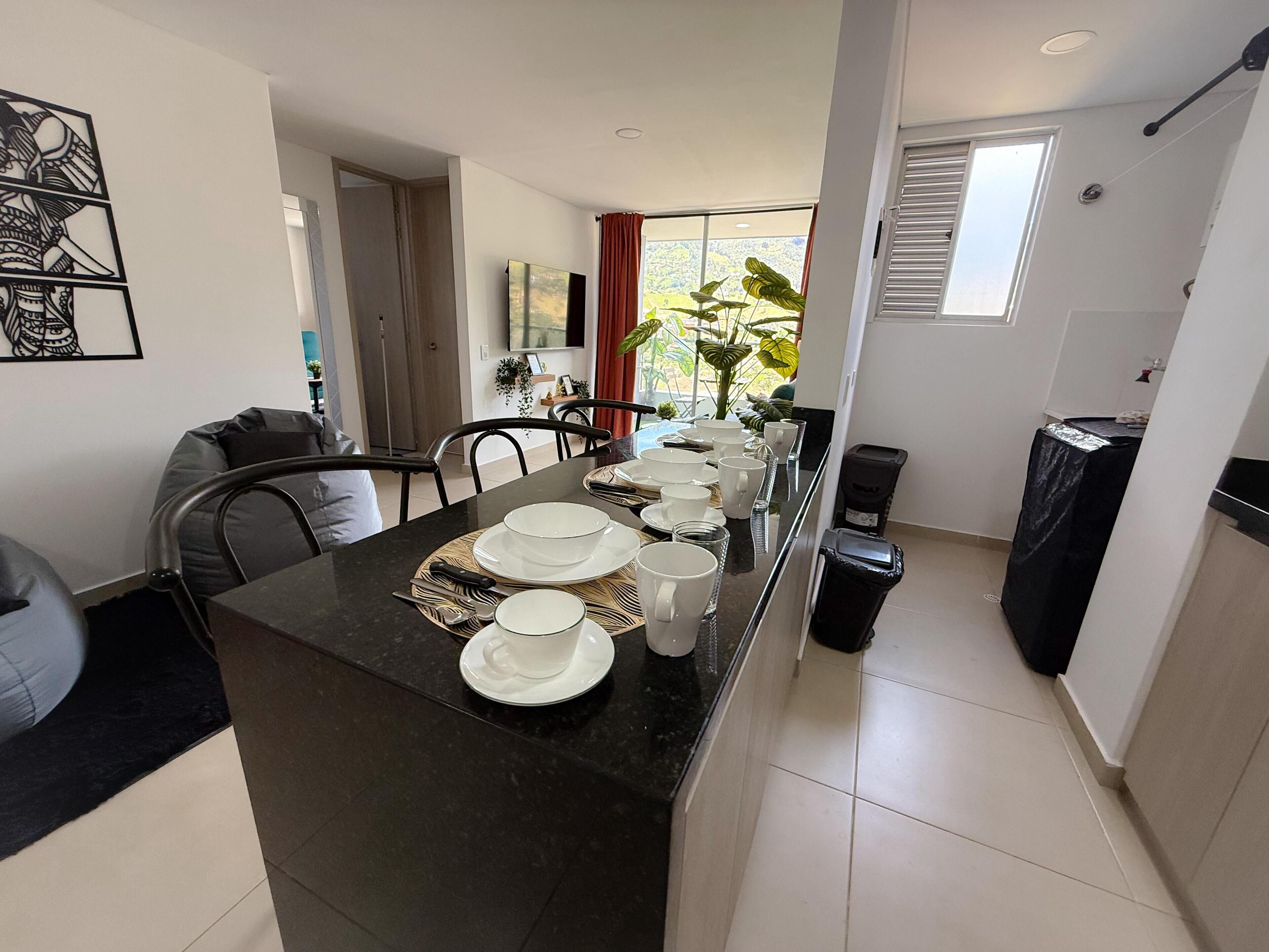 舒適公寓, 陽台, 山景 | 私人廚房