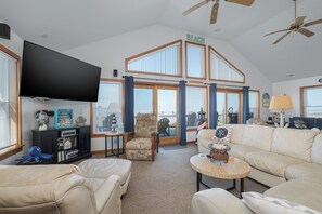 Smart TV, DVD player, books, video library - 7013-Surround Sound, Spacious 5BR Soundfront home in Rodanthe, NC, perfect for 10 guests. (Rodanthe)
