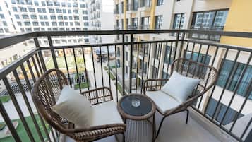Luxury Apartment, 1 Bedroom, Pool View | Balcony